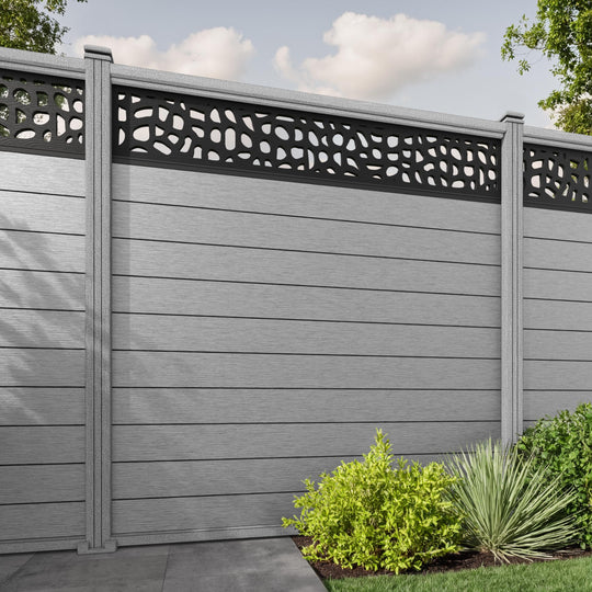 Fusion Pebble Fence Panel - Light Grey - with our composite posts