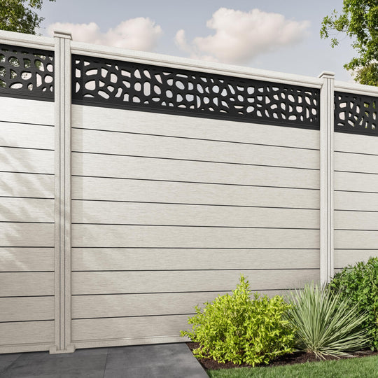 Fusion Pebble Fence Panel - Light Stone - with our composite posts
