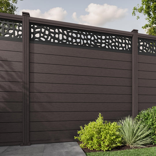 Fusion Pebble Fence Panel - Mid Brown - with our composite posts