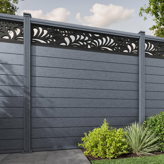 Fusion Petal Fence Panel - Anthracite - with our composite posts