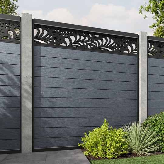 Fusion Petal Fence Panel - Anthracite - for existing concrete posts
