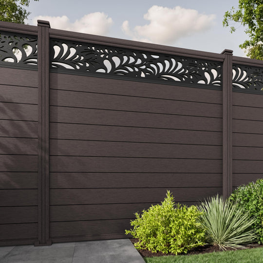 Fusion Petal Fence Panel - Mid Brown - with our composite posts