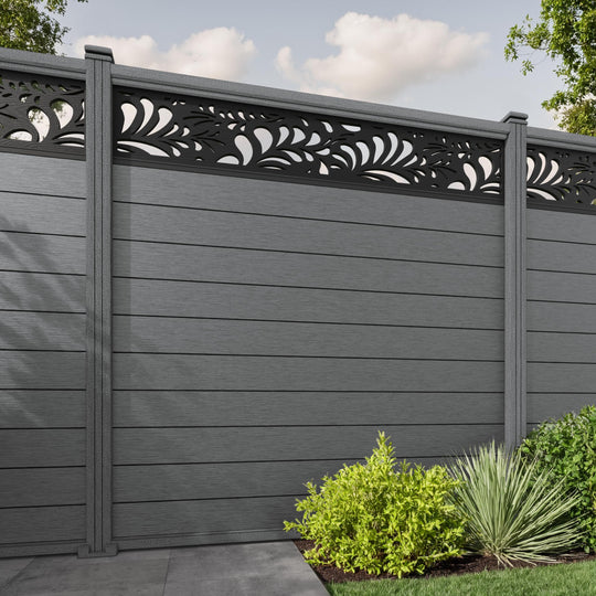 Fusion Petal Fence Panel - Mid Grey - with our composite posts