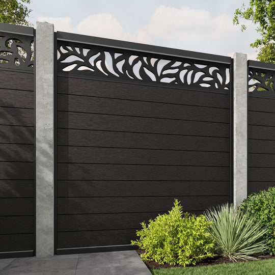 Fusion Plume Fence Panel - Dark Oak - for existing concrete posts