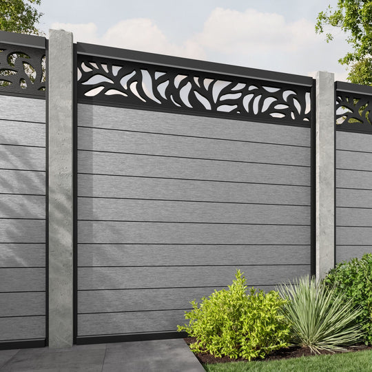 Fusion Plume Fence Panel - Light Grey - for existing concrete posts