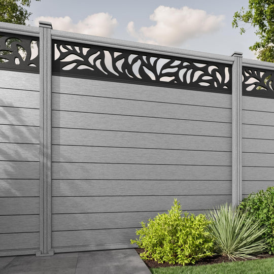 Fusion Plume Fence Panel - Light Grey - with our composite posts