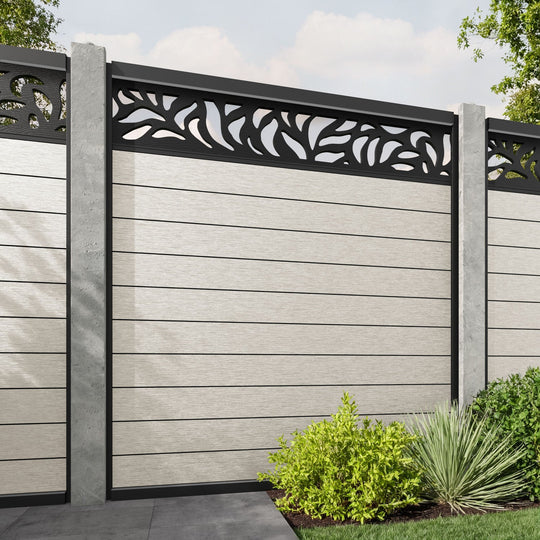 Fusion Plume Fence Panel - Light Stone - for existing concrete posts
