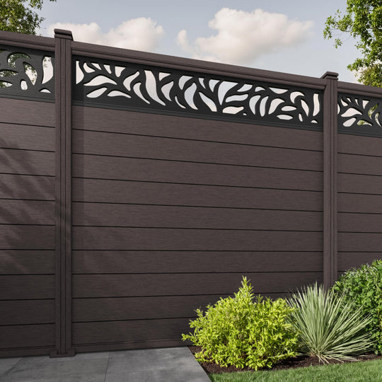 Fusion Plume Fence Panel - Mid Brown - with our composite posts