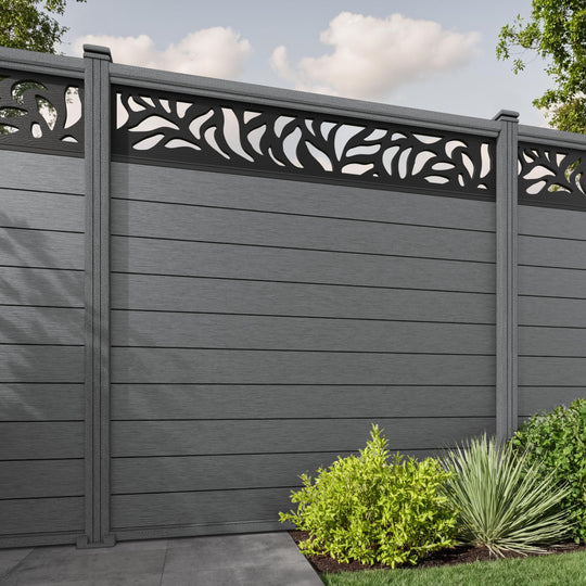 Fusion Plume Fence Panel - Mid Grey - with our composite posts
