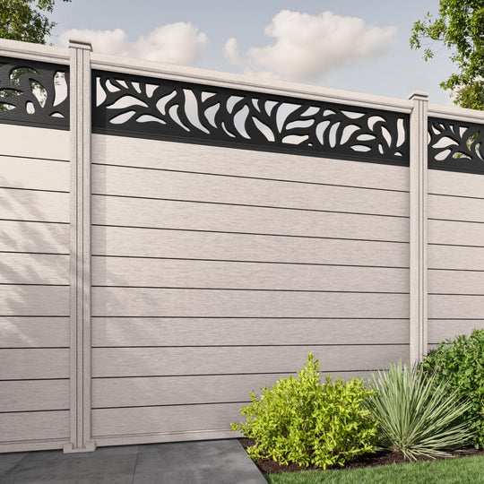 Fusion Plume Fence Panel - Mid Stone - with our composite posts