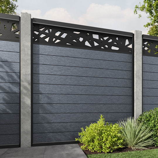 Fusion Prism Fence Panel - Anthracite - for existing concrete posts