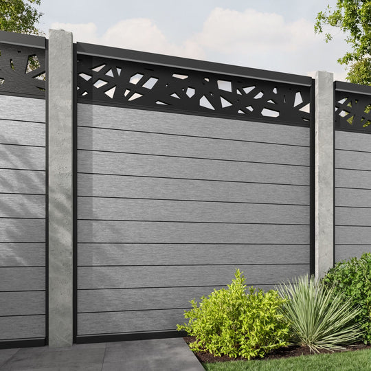 Fusion Prism Fence Panel - Light Grey - for existing concrete posts
