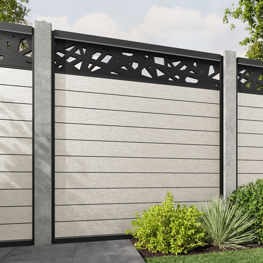 Fusion Prism Fence Panel - Light Stone - for existing concrete posts