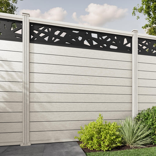 Fusion Prism Fence Panel - Light Stone - with our composite posts