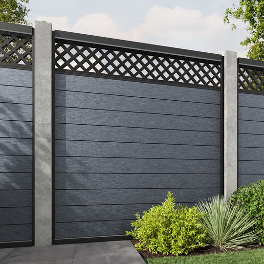 Fusion Hive Fence Panel - Anthracite - for existing concrete posts