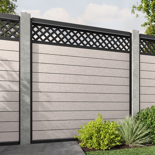Fusion Hive Fence Panel - Mid Stone - for existing concrete posts