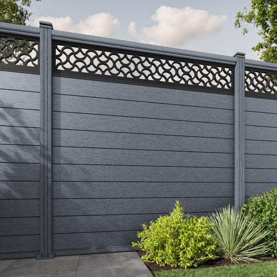 Fusion Vida Fence Panel - Anthracite - with our composite posts
