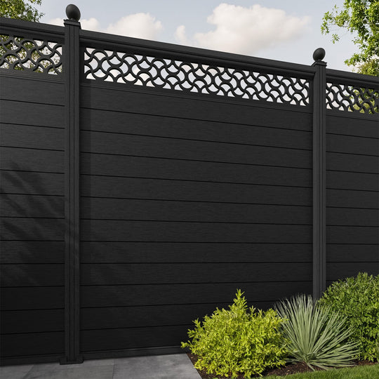 Fusion Vida Fence Panel - Black - with our composite posts