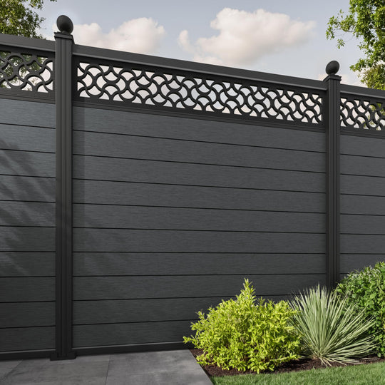 Fusion Vida Fence Panel - Dark Grey - with our aluminium posts