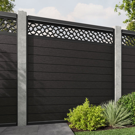 Fusion Vida Fence Panel - Dark Oak - for existing concrete posts