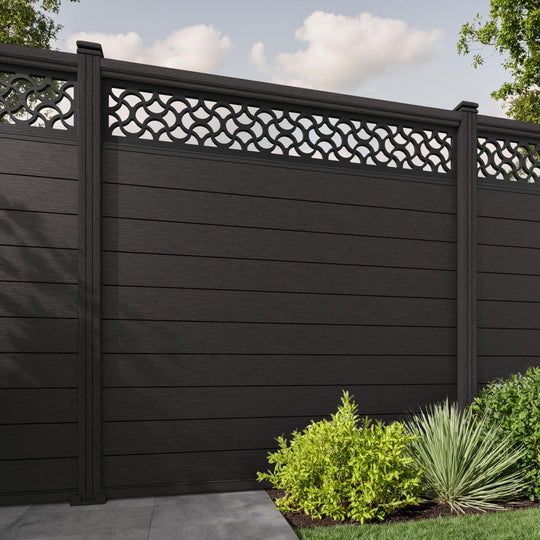 Fusion Vida Fence Panel - Dark Oak - with our composite posts