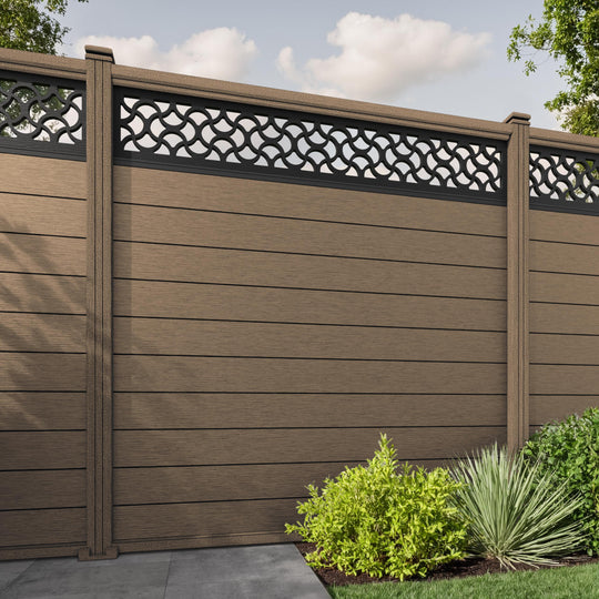Fusion Vida Fence Panel - Teak - with our composite posts