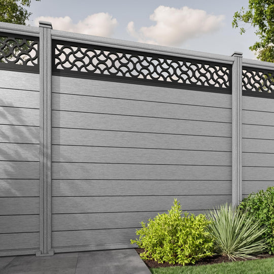 Fusion Vida Fence Panel - Light Grey - with our composite posts