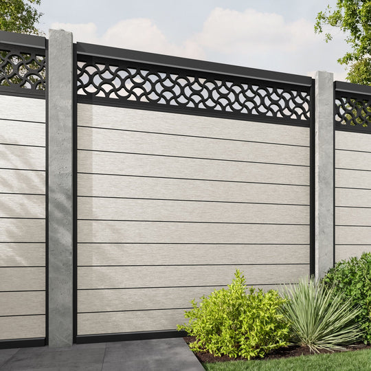 Fusion Vida Fence Panel - Light Stone - for existing concrete posts
