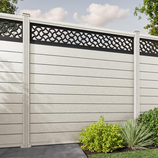 Fusion Vida Fence Panel - Light Stone - with our composite posts