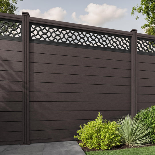Fusion Vida Fence Panel - Mid Brown - with our composite posts