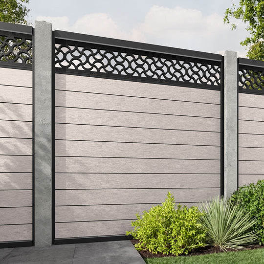 Fusion Vida Fence Panel - Mid Stone - for existing concrete posts