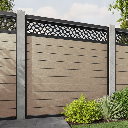 Fusion Vida Fence Panel - Light Oak - for existing concrete posts
