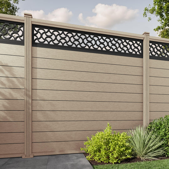 Fusion Vida Fence Panel - Light Oak - with our composite posts