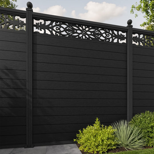 Fusion Windsor Fence Panel - Black - with our composite posts