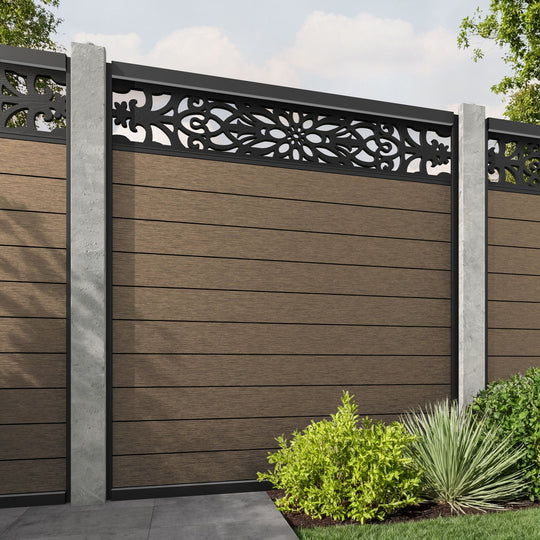 Fusion Windsor Fence Panel - Teak - for existing concrete posts
