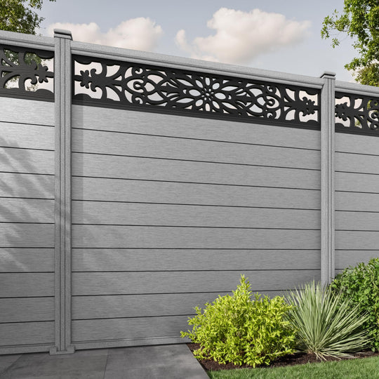 Fusion Windsor Fence Panel - Light Grey - with our composite posts