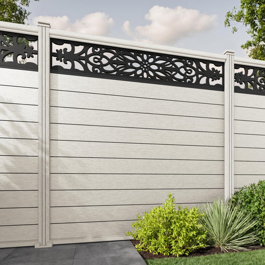 Fusion Windsor Fence Panel - Light Stone - with our composite posts