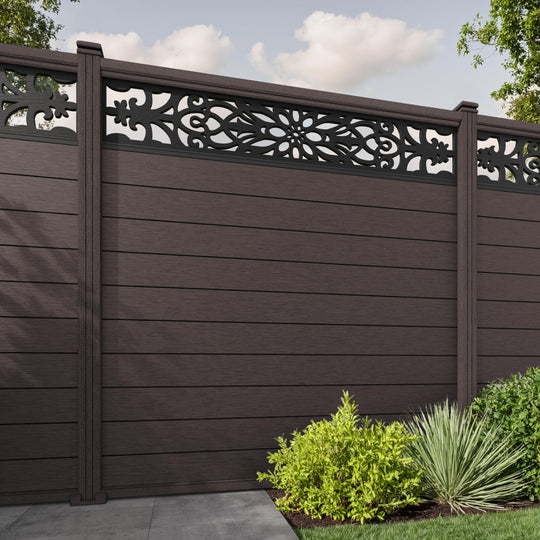 Fusion Windsor Fence Panel - Mid Brown - with our composite posts