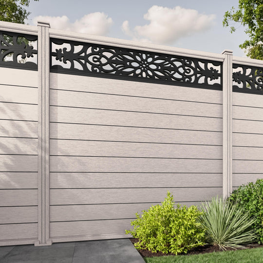Fusion Windsor Fence Panel - Mid Stone - with our composite posts