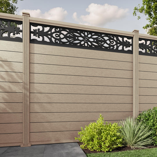 Fusion Windsor Fence Panel - Light Oak - with our composite posts