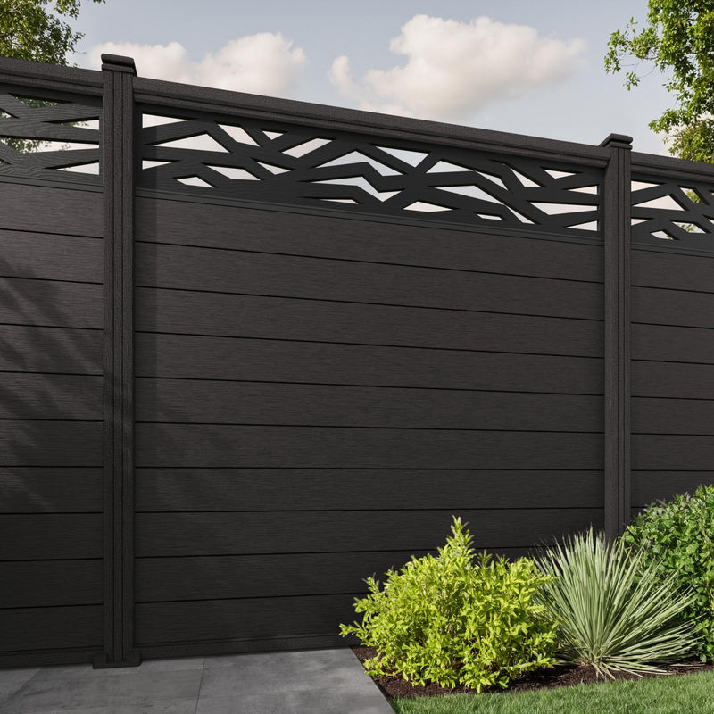 Fusion Zenith Fence Panel - Dark Oak - with our composite posts