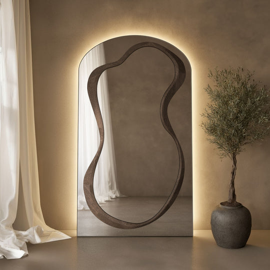 Forma Frame Within Arched Full-Length Leaner Mirror - with LED
