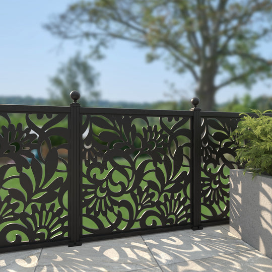 Heritage Aluminium Decorative Fence - 120x120cm - with our aluminium posts