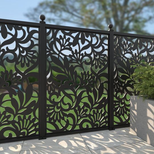 Heritage Aluminium Decorative Fence - 120x180cm - with our aluminium posts