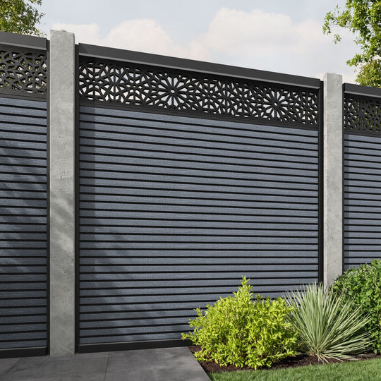 Hudson Alnara Fence Panel - Anthracite - for existing concrete posts