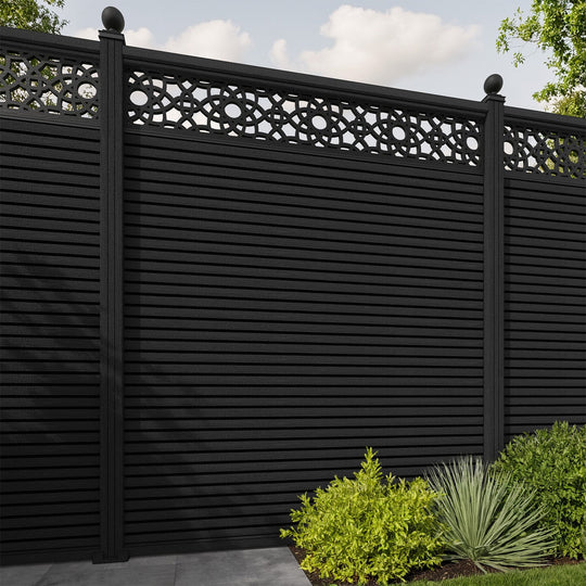 Hudson Ambar Fence Panel - Black - with our composite posts