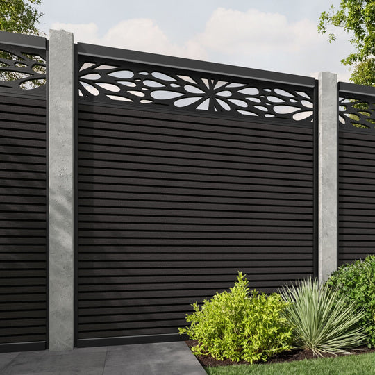 Hudson Blossom Fence Panel - Dark Oak - for existing concrete posts