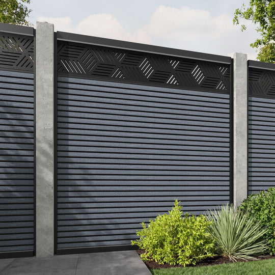 Hudson Cubed Fence Panel - Anthracite - for existing concrete posts