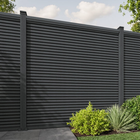Hudson Fence Panel - Dark Grey - with our composite posts
