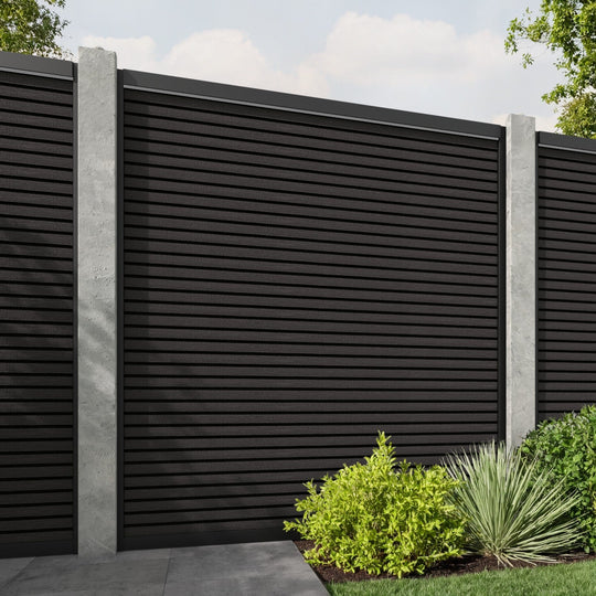 Hudson Fence Panel - Dark Oak - for existing concrete posts